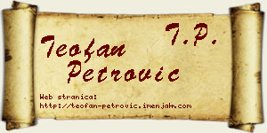 Teofan Petrović vizit kartica